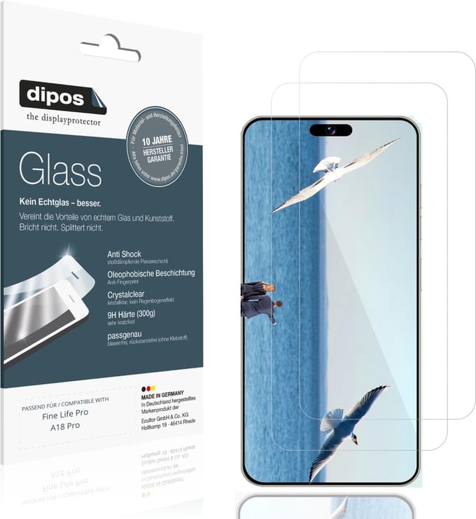 dipos – 2x Pantserfolie geschikt voor Fine Life Pro A18 Pro | 9H Screenprotector