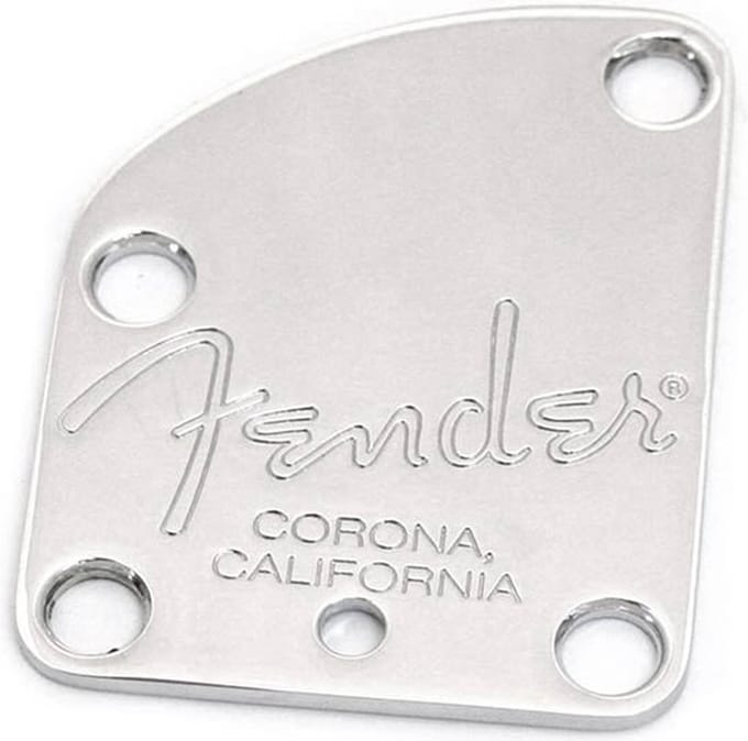 Fender Deluxe Strat Halsplaat - Chromen 4-Bouts Bevestiging