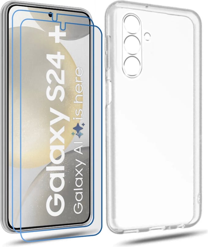 ArmorDrop Transparant Hoesje Inclusief 2x Screenprotector Geschikt Voor Samsung S24+ (S24 PLUS)
