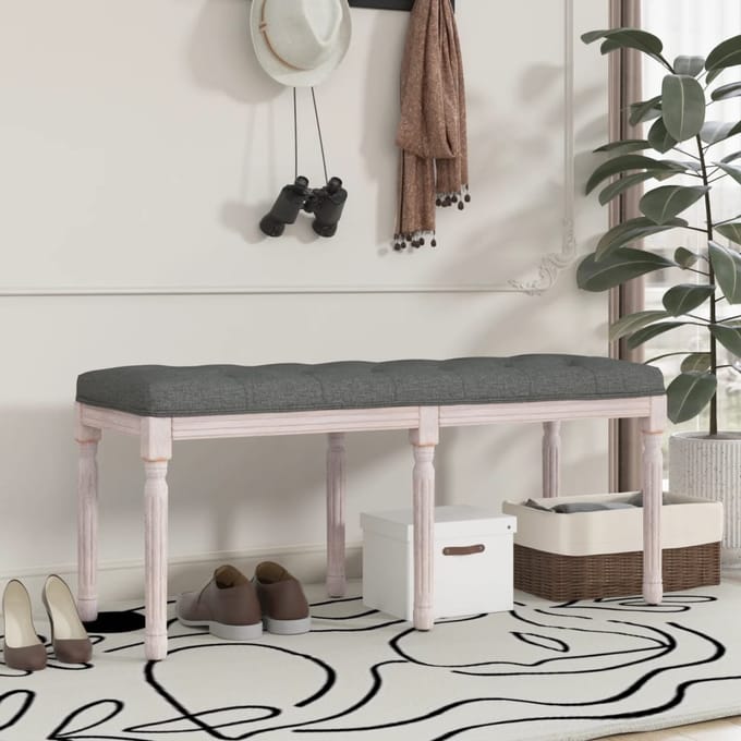 Vidaxl Bank, Donkergrijs, 110X40X49 Cm, Bekleed met Stof