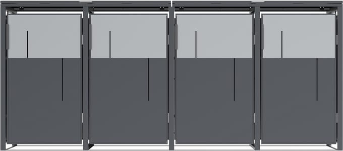 Westmann Tonus-4 Metalen Containerombouw voor 4 kliko's - Grijs