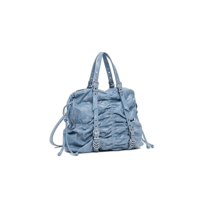Desigual handtas schoudertas Gathered Denim Backpack Space Blue Lichtblauw