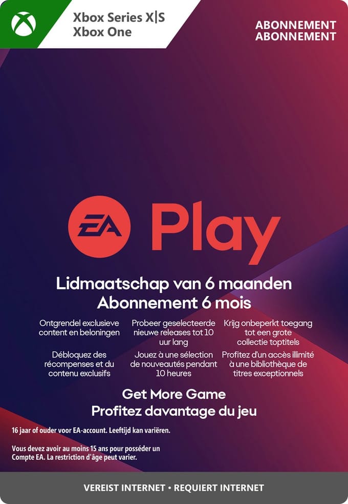EA Play: Lidmaatschap - 6 maanden - Xbox Series X + S & Xbox One Download