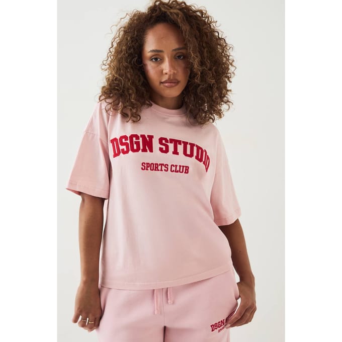 Dames Dsgn Studio Oversized T-shirt | Pink | Maat: XS