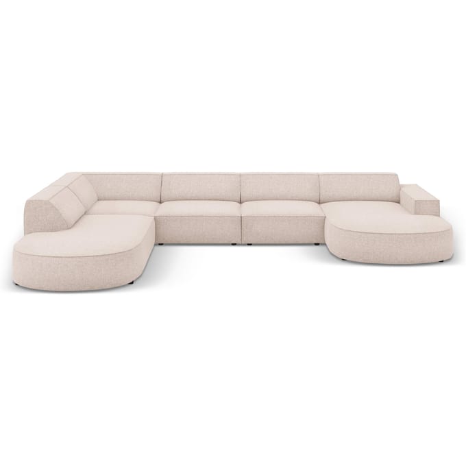 7-zitshoekbank Jodie links chenille afgerond | Micadoni Home
