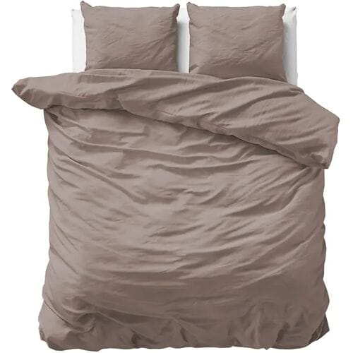 Primaviera Deluxe Uni Satijn - Dekbedovertrek - Eenpersoons - 140x200/220 + 1 kussensloop 60x70 - Taupe