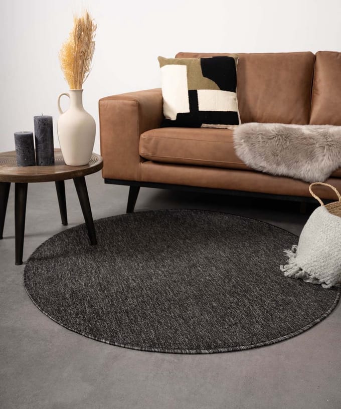 Rond vloerkleed - Lush antraciet 240
