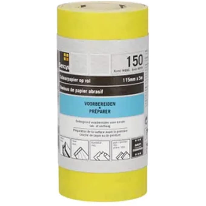 Sencys Schuurrol Geel A/o 115mm X 5m P150
