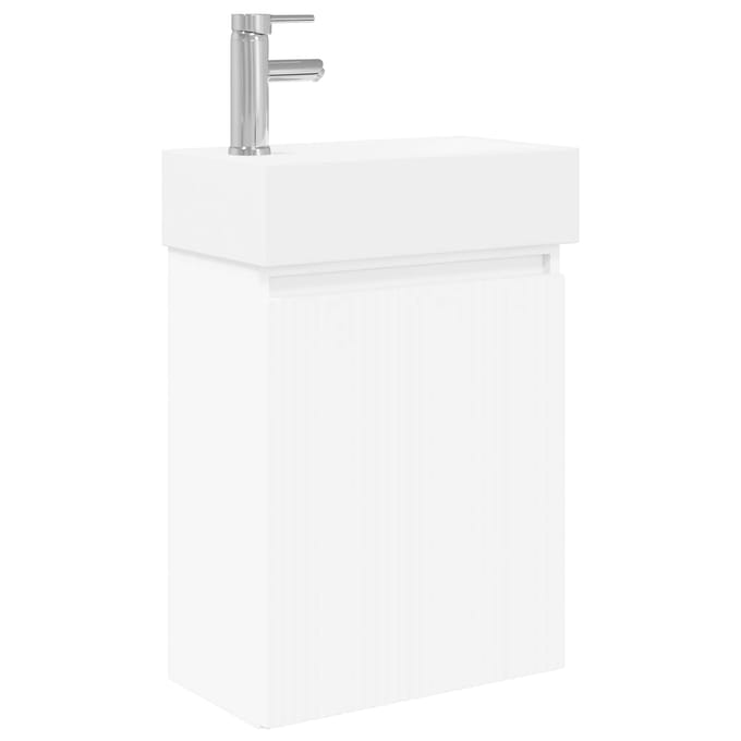 vidaXL - Badkamermeubel - met - kraan - Wit - 45,5 - x - 22,5 - x - 84 - cm