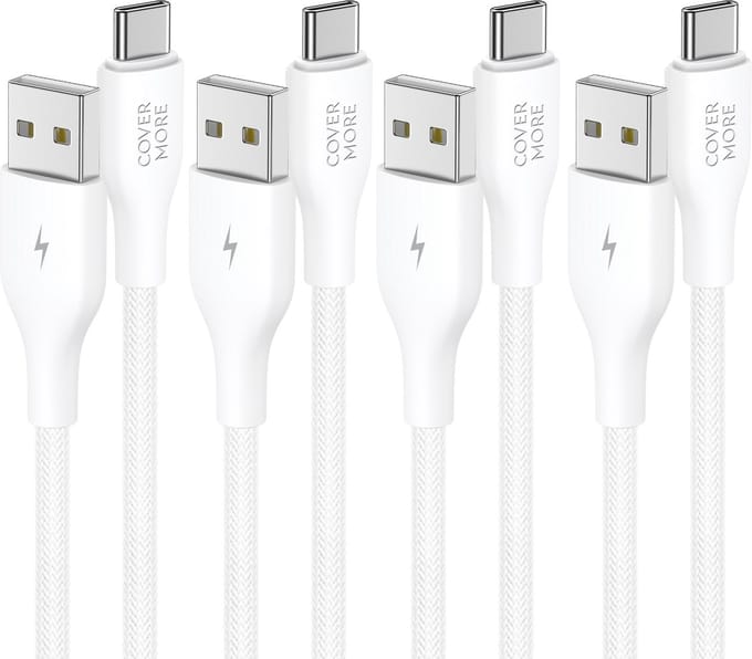 Usb kabel geschikt voor Samsung - 1m - 4 stuks - Laadkabel - Oplaadkabel - Wit