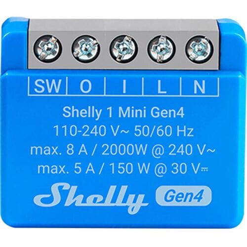 Shelly 1 Mini Gen4 - WiFi & Zigbee-relais, droge contacten