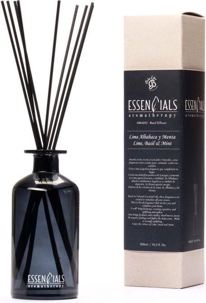 Boles d'olor Essencials Geurstokjes 300 ml - Lima, Albahaca y Menta - Limoen, Basilicum en Munt
