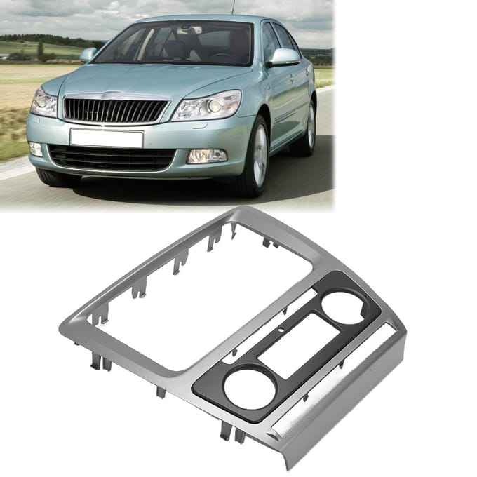 2Din Radio Stereo Fascia Frame Dash CD Paneel Sierlijst Decoratie Vervanging voor Octavia 2008?2013 gray
