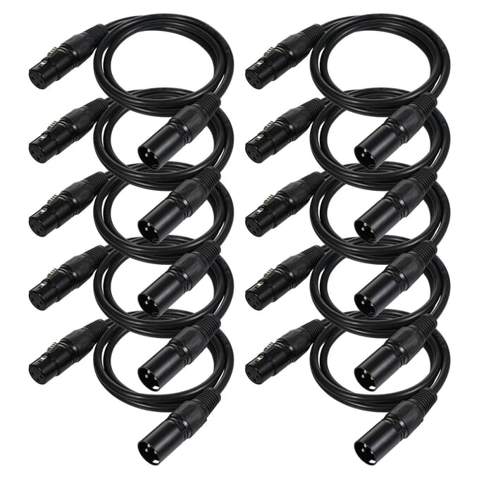 1M/3.3ft DMX512 Signaalkabel Canonkabel/Microfoonkabel/Microfoonkabel XLR-kabel Zwart zwart