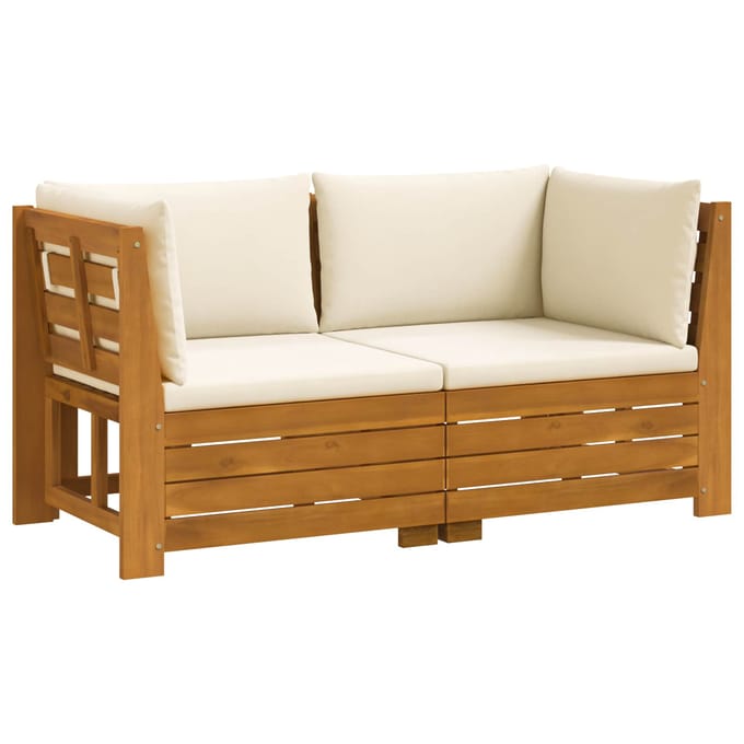 vidaXL - 2 - st - Buiten - bank - set - Massief - Acacia - Hout - Bruin