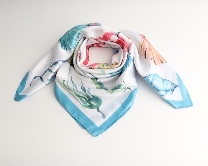 June Zee bandana dames – Blauw – Satijnlook – 70x70 cm