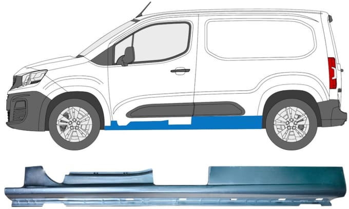 Volledige dorpel voor Citroen Berlingo 2018-2023 / Links