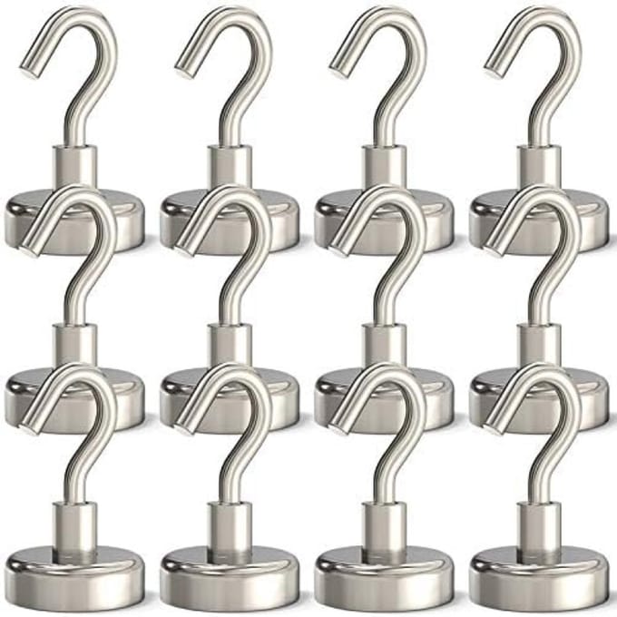 PromoHome Zware Magnetische Haken - Sterke Ophangoplossing - Set van 12