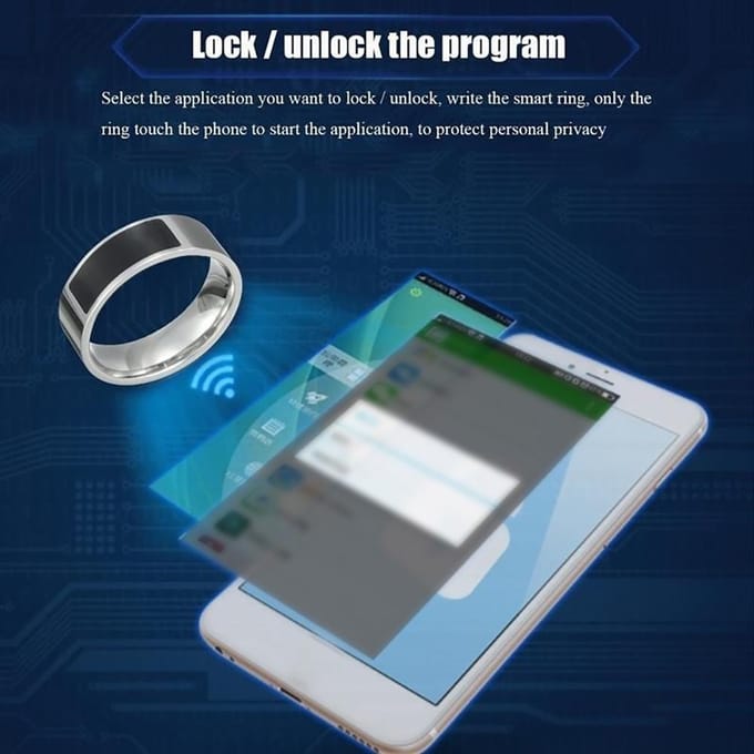 Anneaux intelligents NFC multifonctionnel étanche anneau Intelligent usure intelligente doigt anneau numérique Intelligent 11 noir