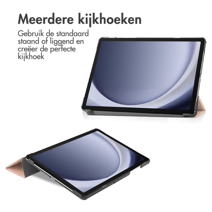 imoshion Tablet Hoes - Geschikt voor Samsung Galaxy Tab A9 Plus - Trifold Bookcase - Rosé goud