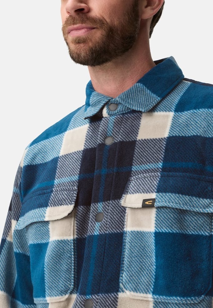 camel active Overshirt met zakken - Maat menswear-L - Waterblauw