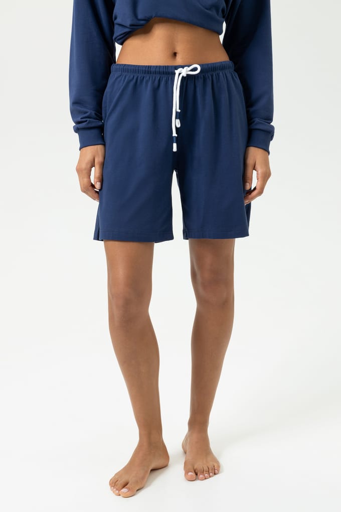 Korte zijden pyjamabroek met elastische band Model 'SOLID LOVE'