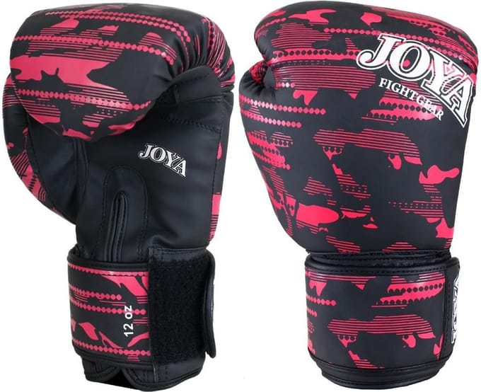 Joya Camo V2 Kickbokshandschoenen PU - Zwart/Roze (Beschikbaar in verschillende maten)