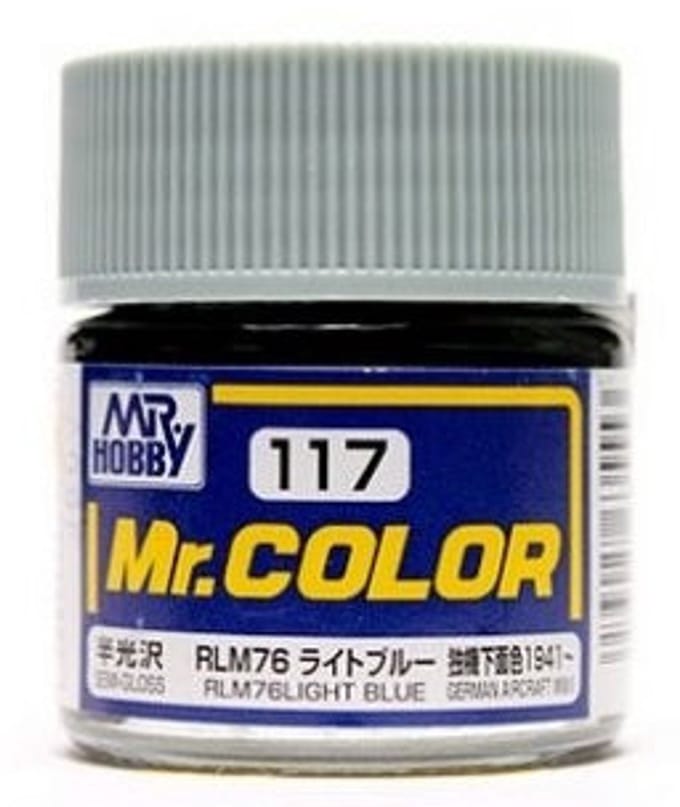 Gunze Mr. Hobby C-117 - Mr. Color 10 ml RLM76 Light Blue - Lacquer Modelbouwverf