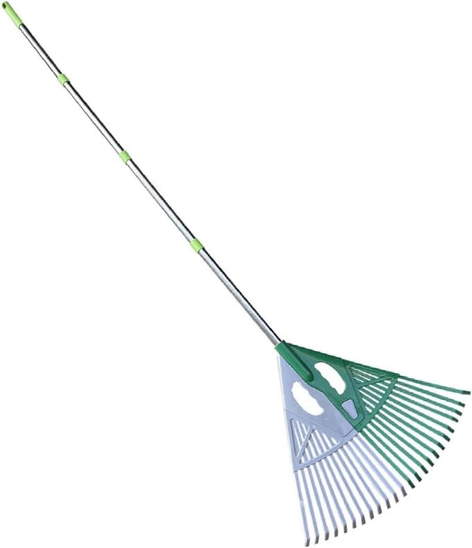 Tuinbladhark - Gras hark - Gazon opruimen - Brede kop ontwerp - 48 x 28 cm - Groen