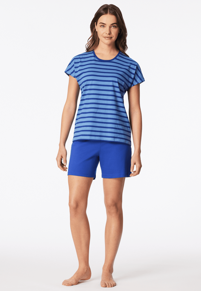 Korte pyjama met streepjes in aquablauw - Casual Essentials 36