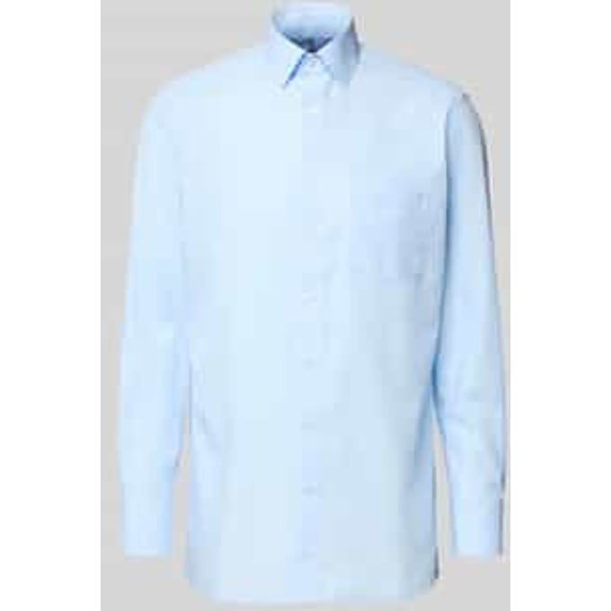 OLYMP Luxor modern fit overhemd - popeline - blauw - Strijkvrij - Boordmaat: 39