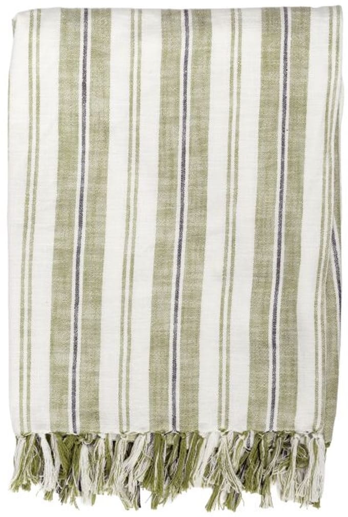 Tiseco - Katoenen deken INDIRA - Gestreept Design - 150x200 cm, groen
