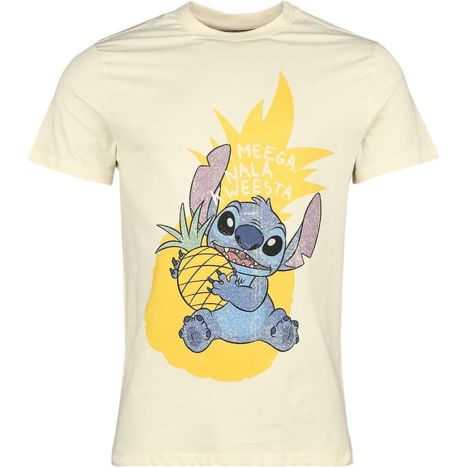 Lilo & Stitch - Disney T-shirt - Pineapple Stitch - S tot XXL - crème