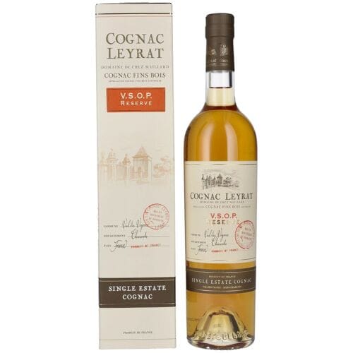 Cognac Leyrat V.S.O.P. Réserve Single Estate Cognac 40% Vol. 0,7l in geschenkverpakking