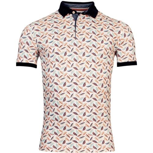 Baileys Polo Piqué Graphic Feather Design Coral / male