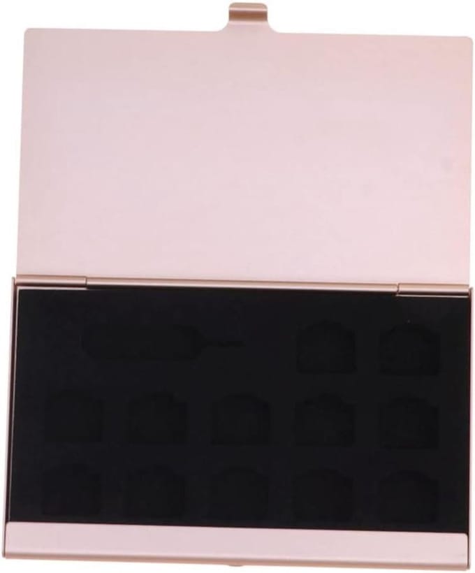 Simkaart Organizer - Chip Houder - Kaarten Beheren - Lichtgewicht Aluminium - 9.5 x 5.5 cm - Goud