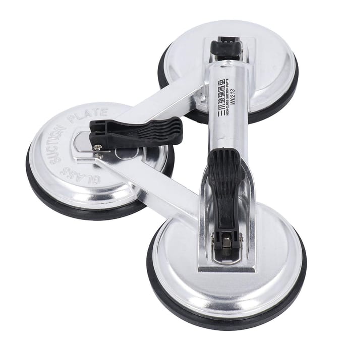Drievoudige Zuignap Hefinrichting 170kg Horizontale Kracht Heavy Duty Hefzuignap voor Glas Marmer Vloertegel Spiegel white
