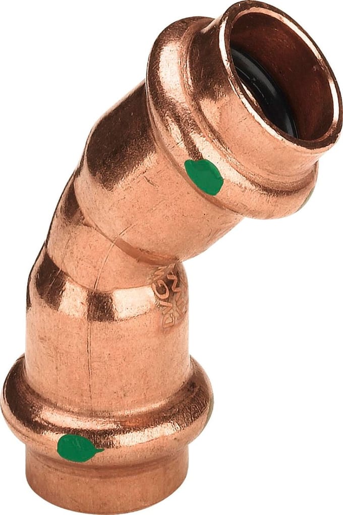 Viega Profipress-bocht 45 graden, d 18mm koper model 2426, 292416
