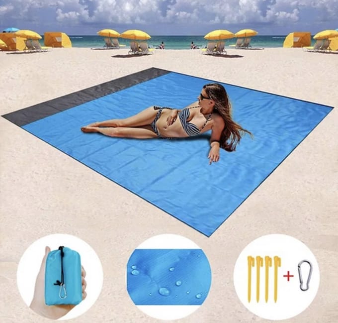 Repus - Picknickmat - Strandmat - Waterdicht - Blauw XL - Opvouwbaar - 200 x 210