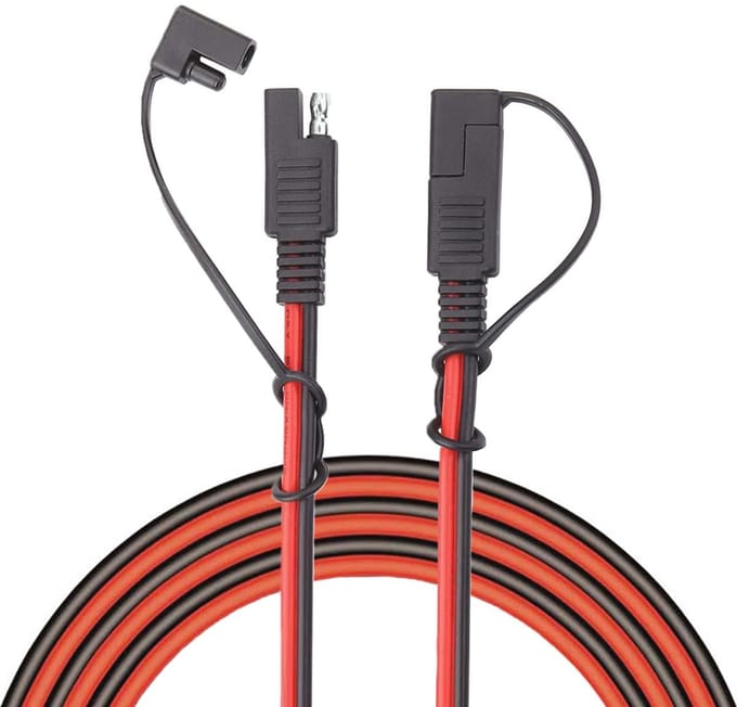 SAE verlengkabel 2-pins snel aan-/afkoppelbare verlengkabel 16AWG - 3m met stofkap
