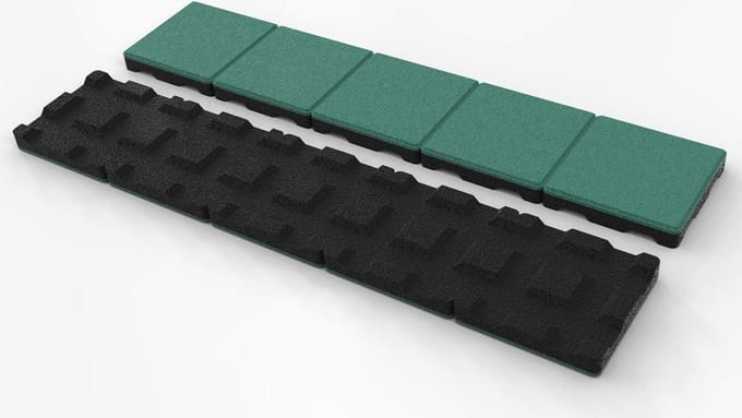 XL Rubber Gazonrand - 100x20x36cm - Groen - Per stuk