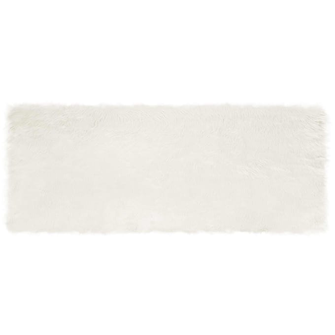 vidaXL Tapijt van imitatie TAFALLA Wit 80 x 200 cm Polyester
