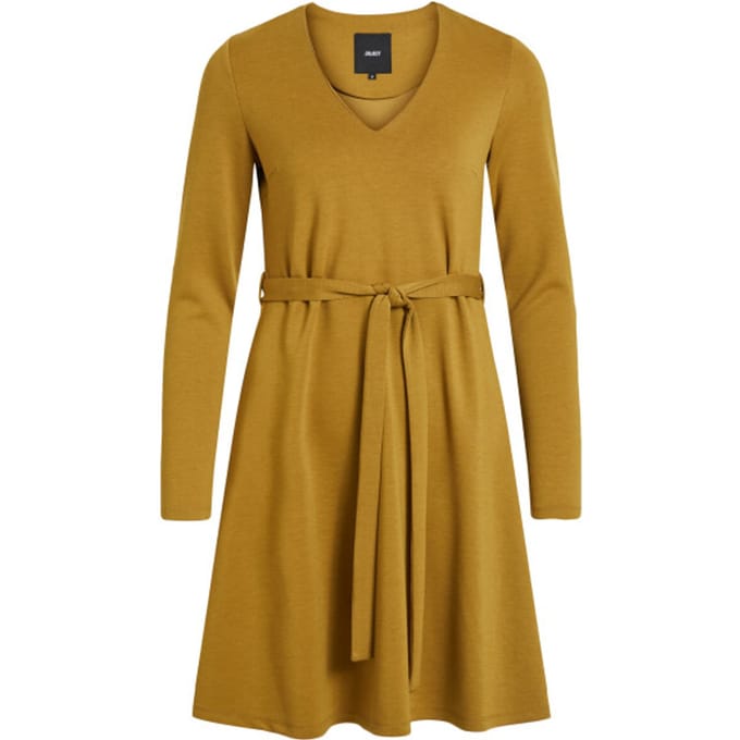 OBJSAVA L/S V-NECK DRESS SEASONAL Tapenade.