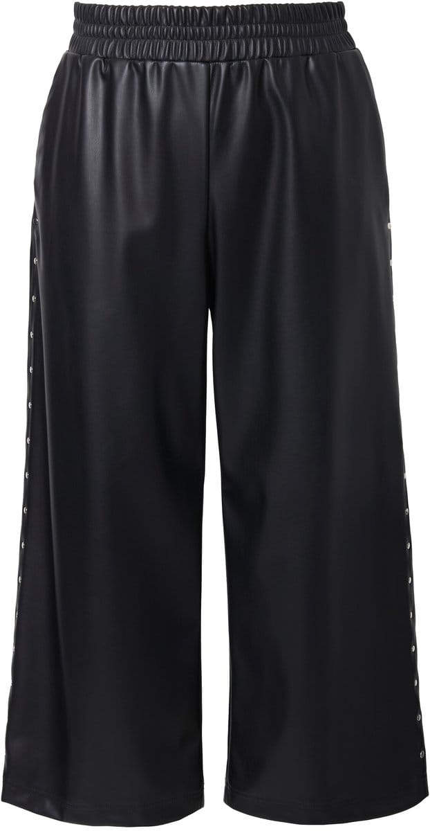 Studio Untold - Dames - Culotte wijde pijpen leerlook sierstuds - Zwart - Maat 52