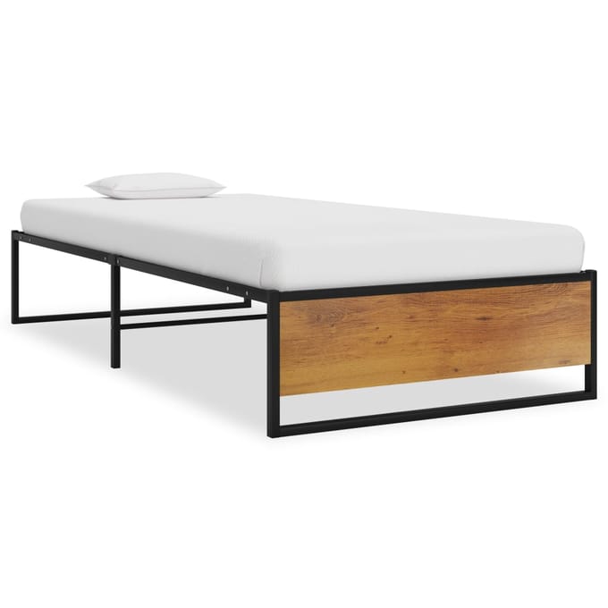 vidaXL - Bedframe - metaal - zwart - 100x200 - cm