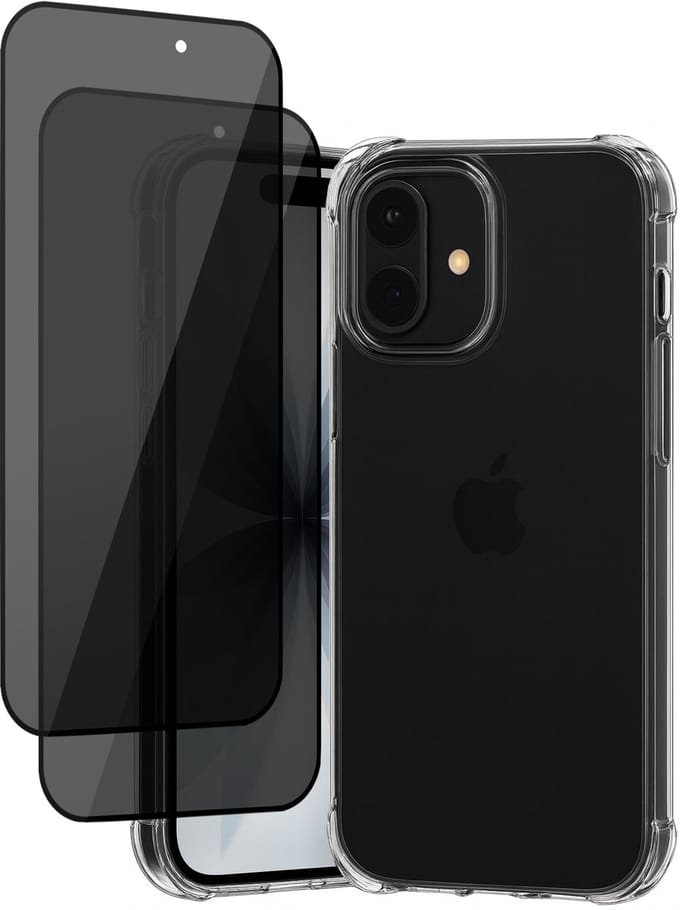 Hoesje geschikt voor iPhone 17 - 2x Privacy Screenprotector Volledig Dekkend Glas - Shockproof Transparant