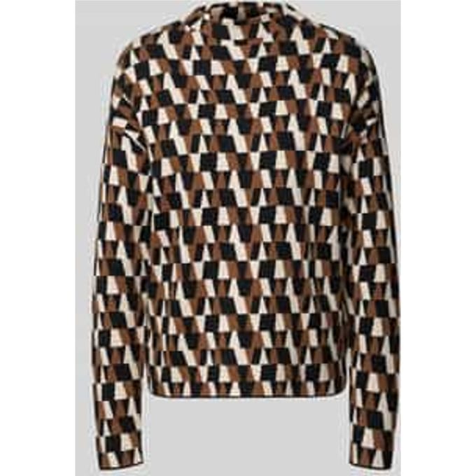Oversized gebreide pullover met geribde opstaande kraag