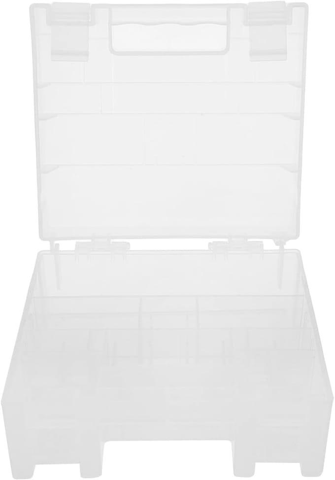 Batterij Opbergdoos - Batterijhouder Organizer - Batterijen Sorteren - Sturdy Plastic - 13.7 x 12 x 6.5 cm - Wit