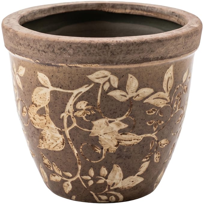 Keramiek Bloempot voor Binnen – Bruin – Rustieke Pot – Ø 13 cm – Keramiek