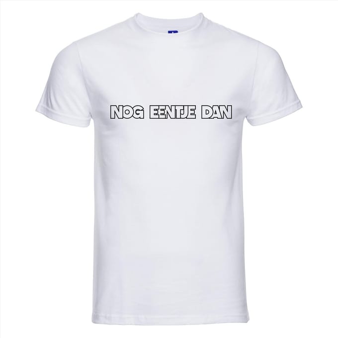 Nog eentje dan T-shirt - 100% Katoen - Maat S - Classic Fit - Wit